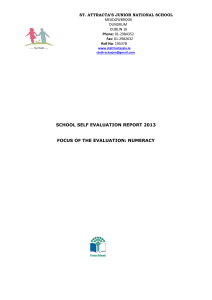 school self evaluation report 2013 - Saint Attracta`s Junior National