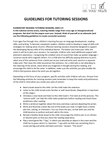 Guidelines for Reading in Tutoring Sessions