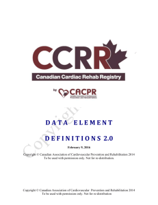 CCRR Data Dictionary - Canadian Association of Cardiovascular