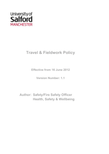 Travel and Fieldwork Policy