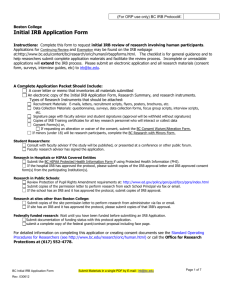 Initial IRB Application Form