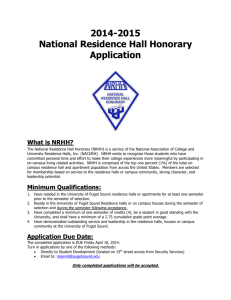 2014-2015 National Residence Hall Honorary Application What is