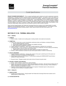 SECTION 07 21 00 - THERMAL INSULATION
