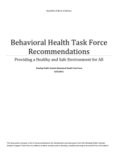 Behavioral Health Task Force Recommendations