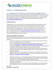 11.2 – Coordination of Behavioral Health Care with Other