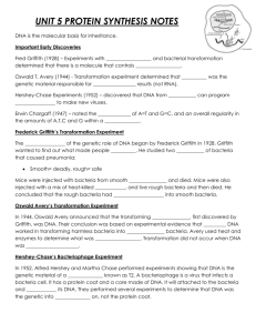 unit 5 protein synthesis notes