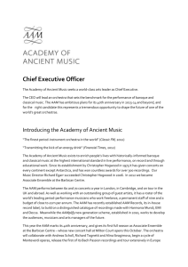 Chief Executive Officer - Academy of Ancient Music