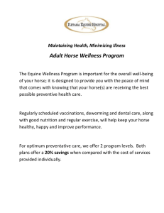 Maintaining Health, Minimizing Illness Adult Horse Wellness Program