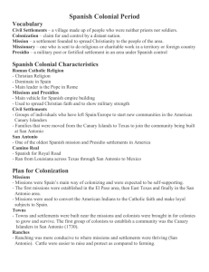 Spanish Colonial Period Notes Outline