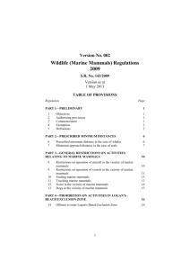 Wildlife (Marine Mammals) Regulations 2009