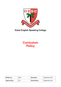 Curriculum-Policy - Dubai English Speaking College
