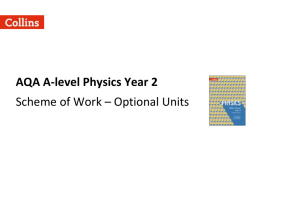 A-level Physics Year 2 SOW