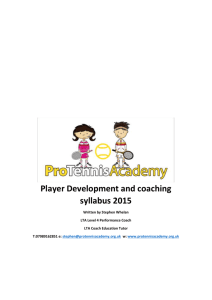 Player Development and coaching syllabus 2015