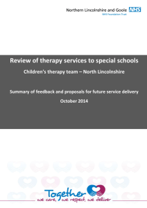 Review of therapy services to special schools