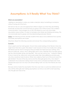 Assumptions Scenario (DOC) - Girls Guide To End Bullying