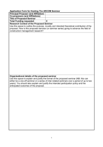 ARCOM Seminar Application Form