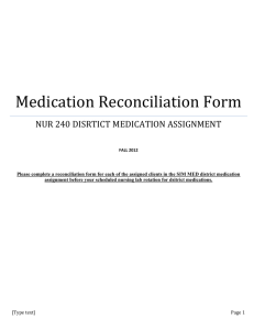 Medication Reconciliation Form