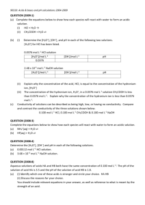 90310: Acids & bases and pH calculations 2004