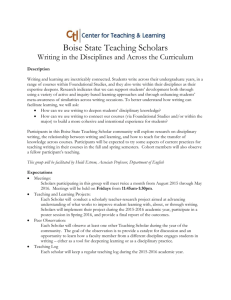 Boise State Teaching Scholars - Center for Teaching Learning