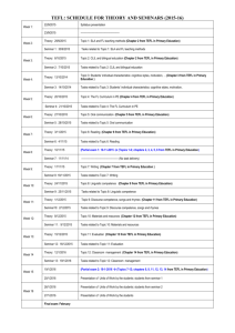 TEFL: SCHEDULE FOR THEORY AND SEMINARS (2015