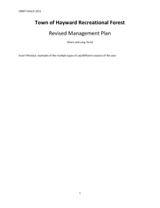 Revised Management Plan - Town of Hayward, Wisconsin