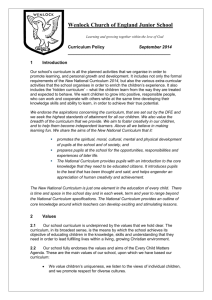 Curriculum Policy - Wenlock Church of England Junior School
