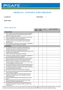 Chemicals Extensive Audit Checklist