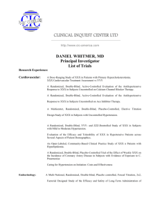 List of trials done by Daniel Whitmer, MD - cic