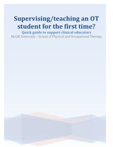 Supervising/teaching an OT student for the first