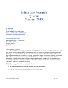 Indian Law Research Syllabus p. of 6