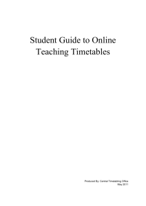 Your guide to online timetables