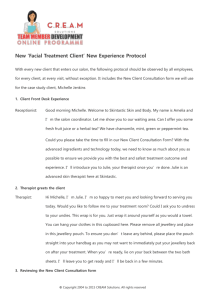 `Facial Treatment Client` New Experience Protocol