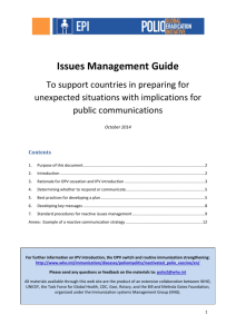 Issues Management Guide - World Health Organization