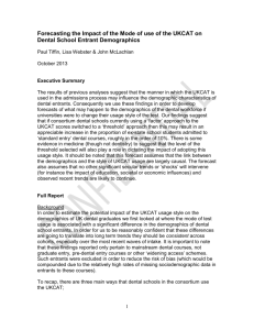 Forecasting the Impact of the Mode of use of the UKCAT on Dental