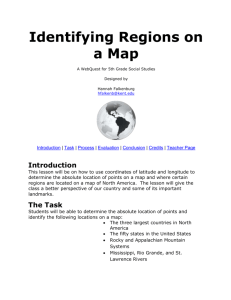 webquest identifying regions on a map