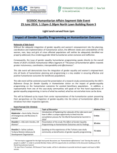 Impact of GEP on Humanitarian Outcomes - Final Concept