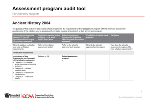 Ancient History 2004 - Queensland Curriculum and Assessment