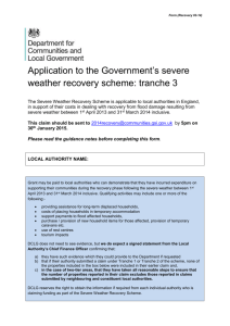 Application form for the severe weather recovery scheme