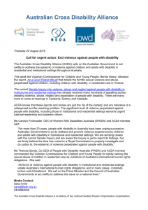 Access full media release - Women With Disabilities Australia