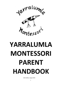 Yarralumla Montessori 2015 Parent Handbook