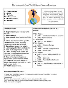 Mrs. Nelson*s 6th Grade World Cultures Classroom Procedures