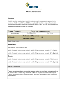 LEED Calculator Overview - National Precast Concrete Association