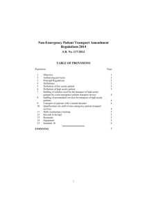 Non-Emergency Patient Transport Amendment Regulations 2014