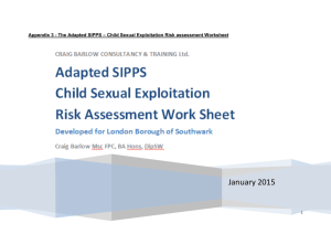 Southwark Adapted SIPPS CSE Risk Assessment Worksheet