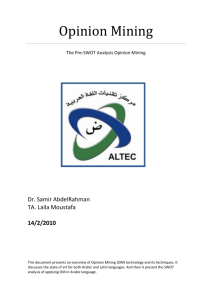Opinion Mining file 1 - Arabic Language Technology Center "ALTEC"