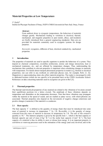 Material Properties at Low Temperature