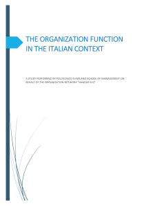 the organization function in the italian context