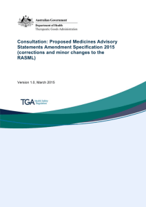 Consultation: Proposed Medicines Advisory Statements Amendment