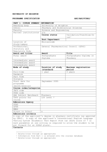 PS PGDip Pharmacy (OSPAP) - Staffcentral