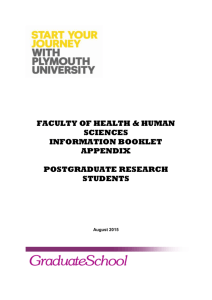 Faculty of Health and Human Sciences appendix